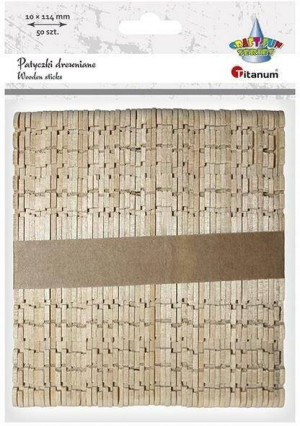 Drewniane patyczki karbowane 10x114mm 50szt