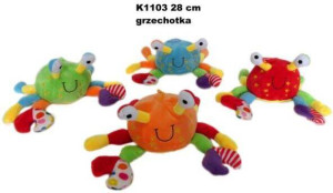 Krab grzechotka 28cm MIX