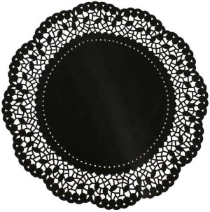 Serwetka dekoracyjna czarna 36cm 6szt