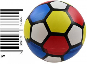 PILKA KOLOROWA 23CM KAFELKI