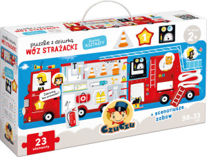 CzuCzu. Wóz strażacki. Puzzle z dziurką. 2+