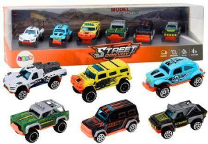 Zestaw metalowych autek terenowych 1:64, 6 sztuk