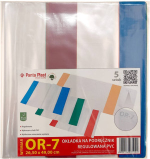 Okładki regulowane na podręczniki OR-7 26,5x49cm 5 sztuk