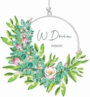 Karnet Swarovski kwadrat: W Dniu Imienin