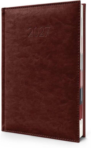 Kalendarz 2027 A5 Agenda Dzienny Brązowy