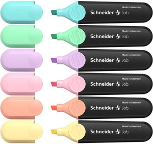 Schneider. Zakreślacze pastelowe. Job, 6 kolorów