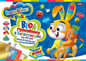 Blok rysunkowy A3 16K kolorowe kartki + zł/sr Bambino PLUS 10 sztuk