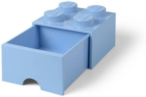 LEGO(R) pojemnik klocek z szufladą czwórka błękitny