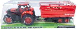 Traktor z przyczepą i zwierzątkiem