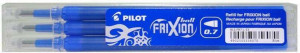 Wkłady do pióra kulkowego Pilot Frixion, 0.7 mm, niebieskie. 3 sztuki