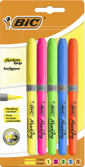 Zakreślacz Highlighter Grip. 5 kolorów