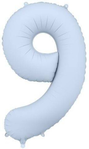 Balon foliowy cyfra 9 86cm mglisty niebieski