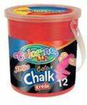 Kreda kolorowa Jumbo Colorino Kids wiaderko 12 sztuk mix