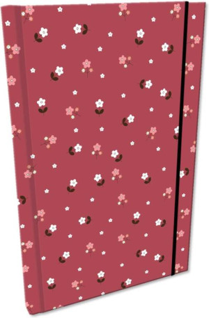 Notes A5 kratka z gumką Soft Touch kwiatki na wisience