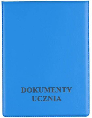 Okładka na dokumenty ucznia, niebieska