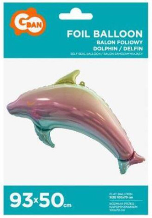 Balon foliowy Delfin tęczowy 93cm