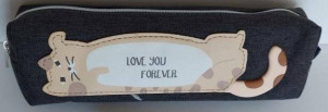 Piórnik tuba mała YM8602. Kot Love You Forever