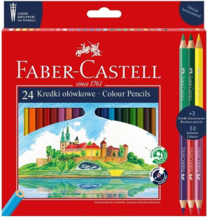 FABER CASTELL. Kredki ołówkowe Wawel 24 kolory + 3