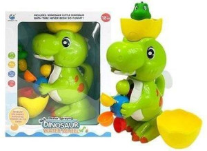 Kąpielowy dinozaur. Młynek tryskający wodą