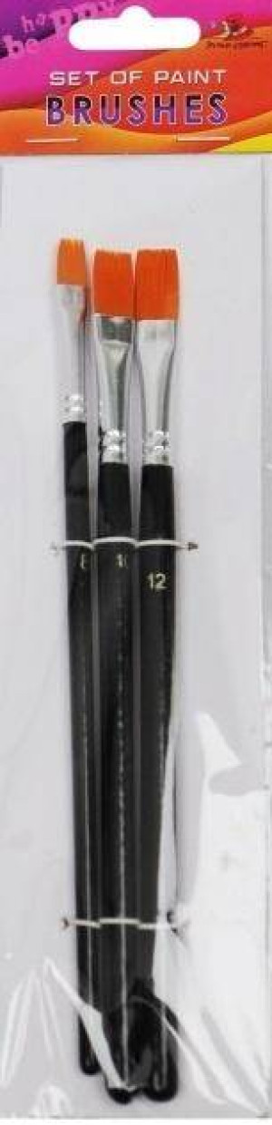 Pędzle płaskie włosie nylon rozm. 8, 10, 12