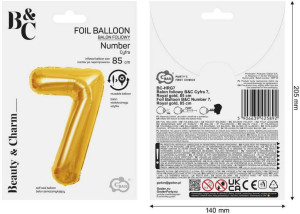 Balon foliowy B&C 7 Royal gold 85cm
