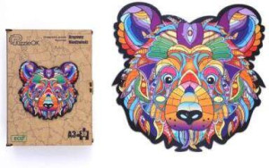 Puzzle drewniane eko 39. Brązowy niedźwiedź