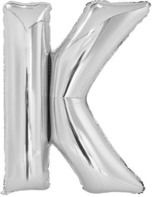 Balon foliowy litera K srebrna 63.5x86cm