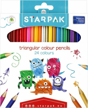 Kredki ołówkowe 24 kolory Potworki