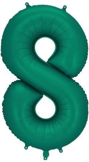 Balon foliowy cyfra 8 86cm butelkowa zieleń