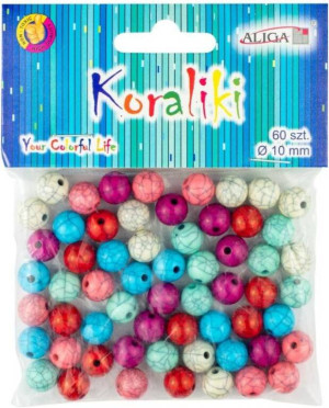 Koraliki plastikowe 10mm 60szt