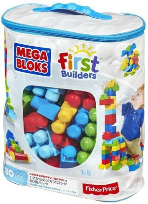Klocki. Mega Bloks. Niebieskie. 80 elementów