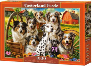 Puzzle 1000 Happy Dogs In The Countryside CASTOR