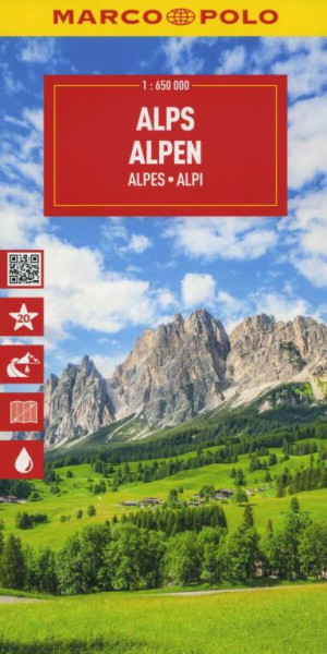 Mapa drogowa Alpy 1:650 000