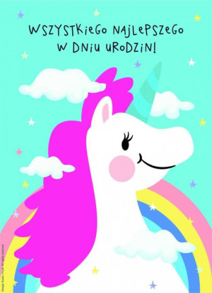 Karnet urodzinowy. Jednorożec