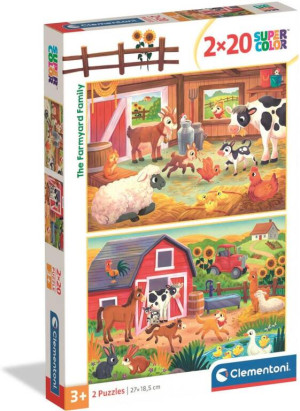 Puzzle 2 x 20 Super Color. The Farmyard Family