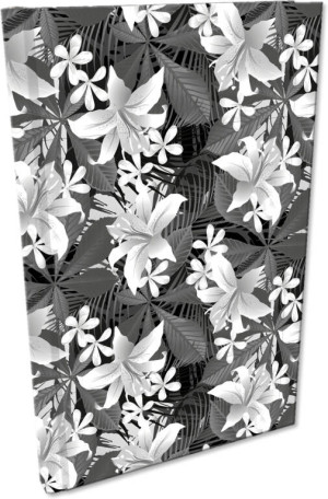 Notes A5 kratka Soft Touch Hibiskus BW