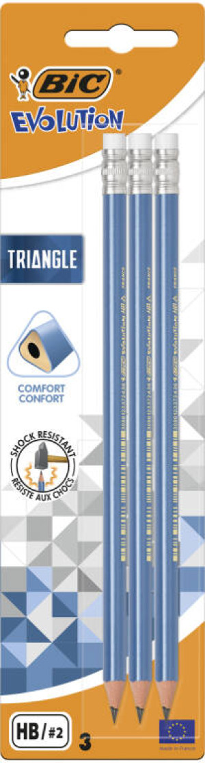 Ołówek z gumką. BIC Evolution Triangle