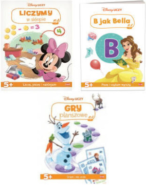 Zestaw Disney Uczy dla dziewczynki - Książki edukacyjne dla 5-latki