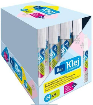 Klej w długopisie bezbarwny. 24 sztuki