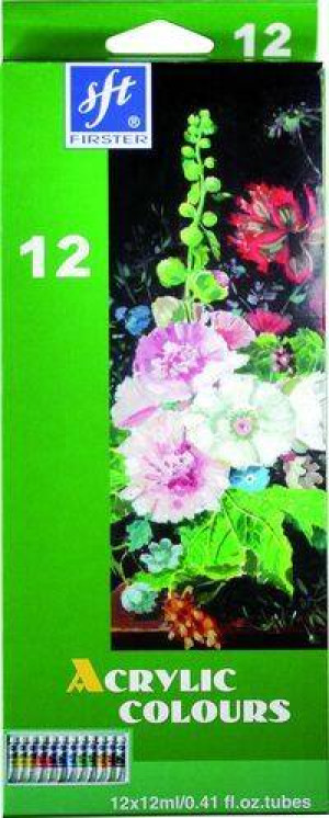 Farby akrylowe w tubie 12 kolorów 12ml