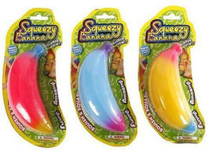 Banan super rozciągliwy, antystresowy / gniotek 14 cm, kolory tęczy, mix