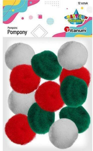 Pompony akrylowe, mix