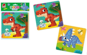 Piankowe puzzle 2w1. Dinozaury