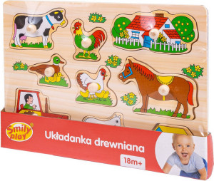 Układanka drewniana. Farma