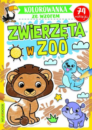 Zwierzęta w ZOO. Kolorowanka ze wzorem. 74 naklejki