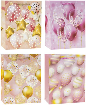 Torebka ozdobna 31x42x10 balony mix ROZETTE. 1 sztuka