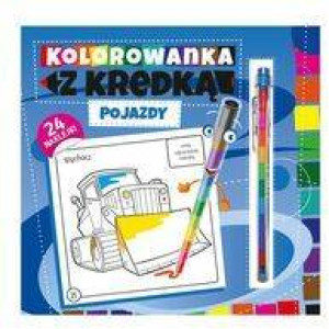 Kolorowanka z kredką. Pojazdy