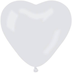 Balony Gemar pastelowe serca białe 15cm