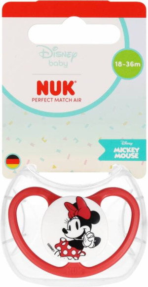 NUK. Perfect Match. Smoczek z silikonowym smoczkiem. Miki. Czerwony
