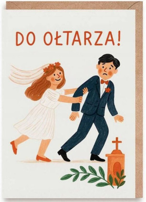 Kartka ślubna Gołębie, eko koperta